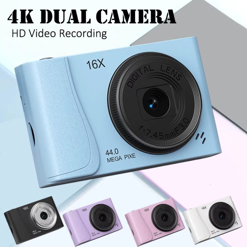 Retro CCD 24 Million Pixels Camcorder 4K Digital Camera 16x Zoom Compact Cameras Auto Focus for Adult Beginners Kids Photograph