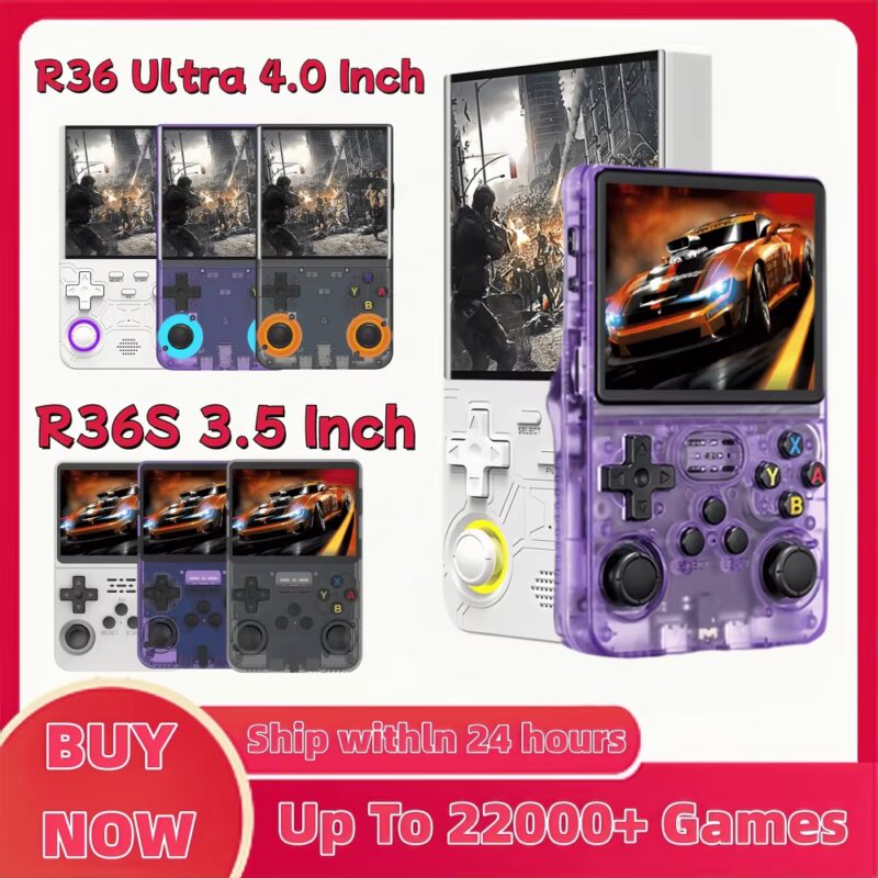 R36S Retro R36 Ultra Handheld Video Game Console IPS Screen 128GB Games Portable Pocket Player Linux System R36 PRO